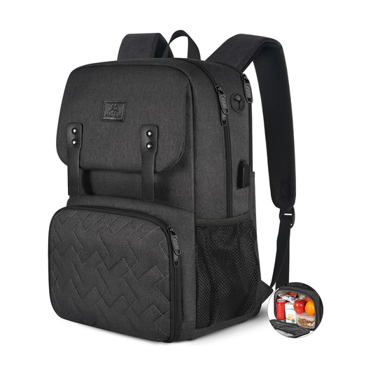 Matein Lunch BackPack - Water Resistant Polyester - Black