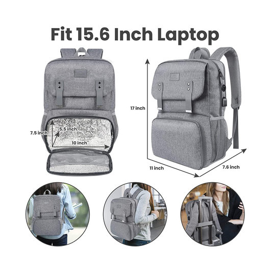 Matein Lunch BackPack - Water Resistant Polyester - Grey