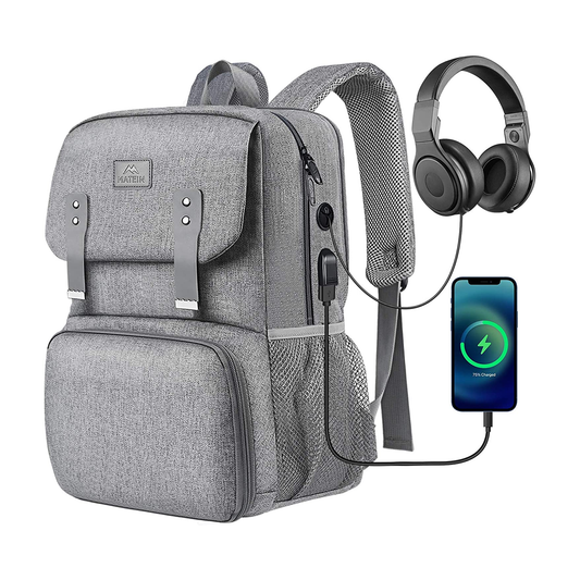 Matein Lunch BackPack - Water Resistant Polyester - Grey