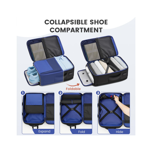 Matein Travel Laptop Backpack - Water Resistant Polyester - Black