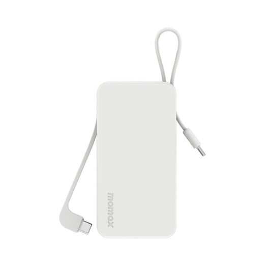 Momax - 1-Power Vital+ 10000mAh Battery Pack With Dual Built-in USB-C Cable - (White)
