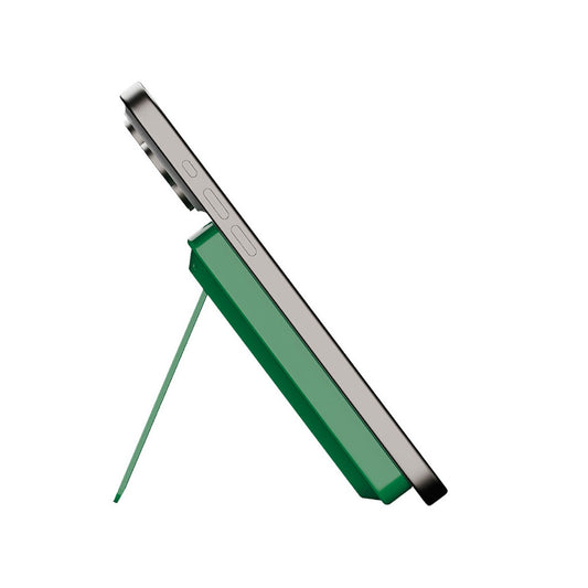 Momax - 1-Power X Pro Magnetic Wireless Battery Pack (5000mAh) With Stand and Built-in USB-C Cable - (Green)