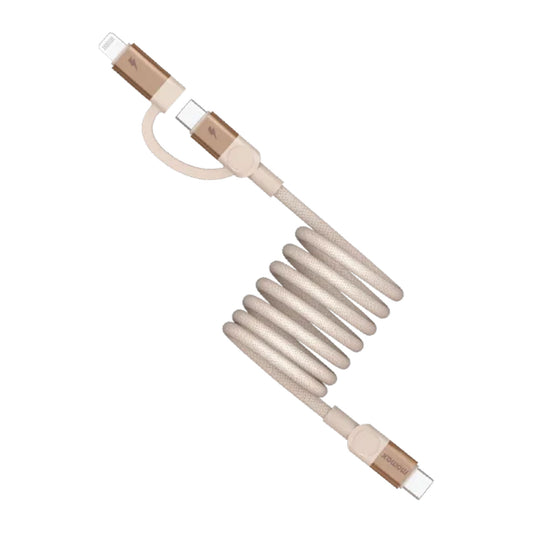 Momax - Mag.link USB-C to C & Lightning Magnetic Cable 1M - Desert Titanium