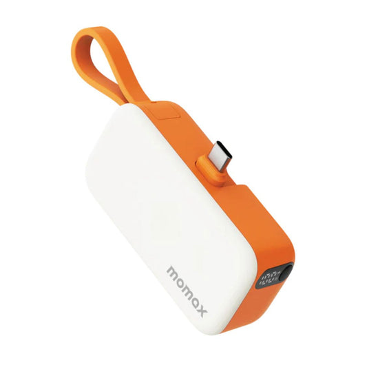 Momax - 1-Power Mini 5000mAh Bulit-in Foldable USB-C Battery Pack - (Orange)