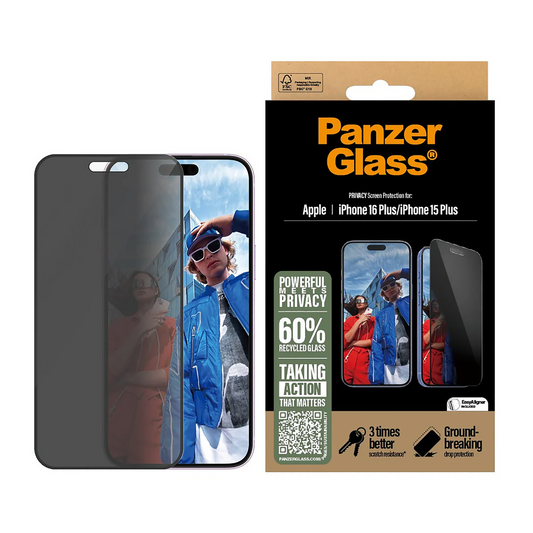 PanzerGlass® Privacy Screen Protector - 6.7 Inch- Ultra-Wide Fit - iPhone 15 Plus | iPhone 16 plus