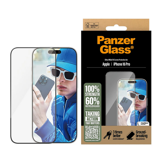 PanzerGlass® Screen Protector - 6.1 Inch - Ultra-Wide Fit- iPhone 16 Pro