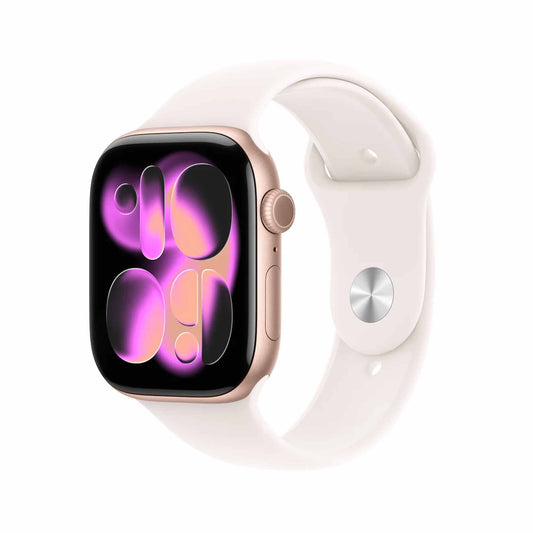 Apple Watch Series 11 GPS 46mm Rose Gold Aluminium Case with Light Blush Sport Band - S/M