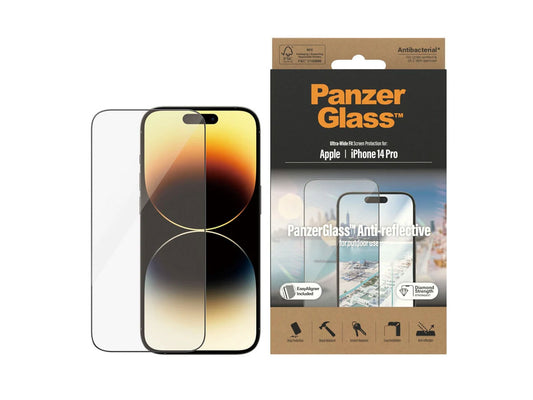 PanzerGlass Anti-Reflective Screen Protector Apple iPhone 14 Pro - Ultra-Wide Fit w. EasyAligner