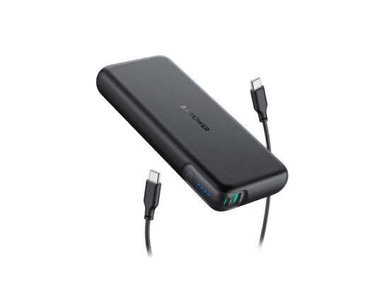 راف باور باور بانك محمول بي بي بايونير بقدرة 20000 مللي أمبير في الساعة وقوة 60 واط ومنفذين - أسود
