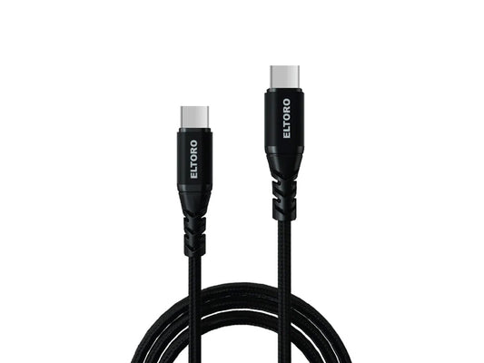 Eltoro Kevlar Cable USB-C to USB-C 240W - 1M with Nylon PP Yarn Jacket - Black