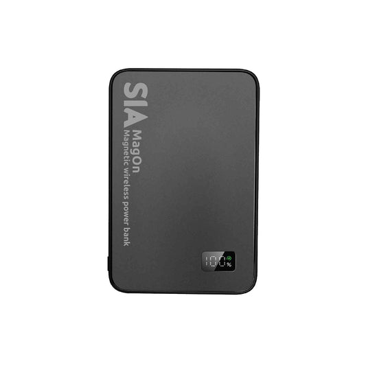 SIA MagOnMagnetic Power Bank Metal Body PD 20W - Wireless Charging 15W 5000mAh - Black