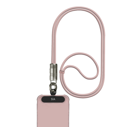 SIA Power Link Soft Rubber Type C - Type C Lanyard Cable 60W 1.2M - Light Pink