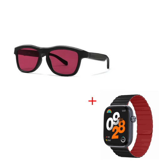 SIA Smart UV Sunglasses/color Change System Red Lens With Speaker & Ai Transalation