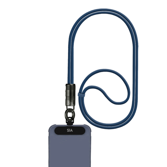 SIA Power Link Soft Rubber Type C - Type C Lanyard Cable 60W 1. 2M - Navy Blue