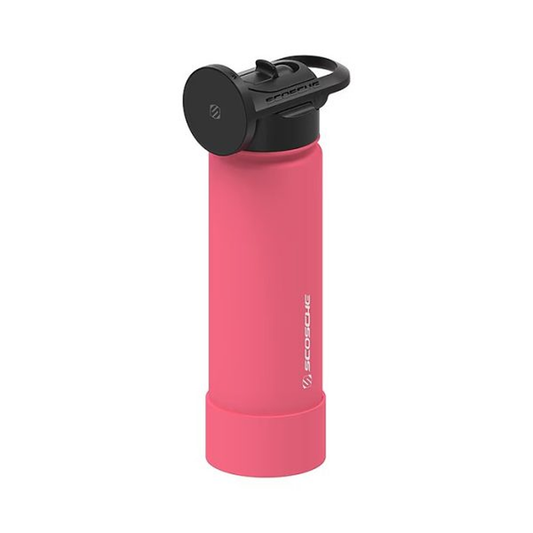 Scosche MagicMount Flask 22 oz (650ml) Stainless Steel Insulated Water Bottle With Magnetic Cell Phone Holder/Tripod Mount Stand/Magsafe - Pink