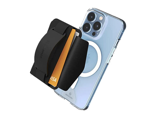 Sinjimoru M-B 3 In 1 Magnetic Wallet & Phone Grip Stand - Black