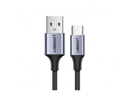 UGREEN USB-A 2.0 to USB-C Cable Nickel Plating Aluminum Braid 1m (Black)US288