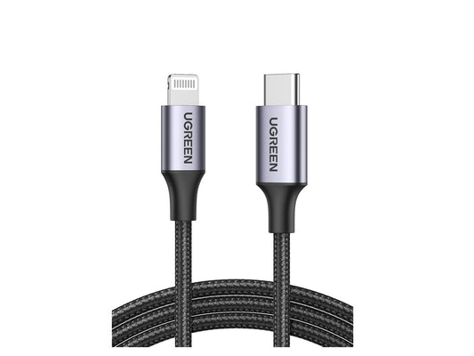 UGREEN USB-C to Lightning M/M Cable Aluminum Shell Braided 2m (Black)US304