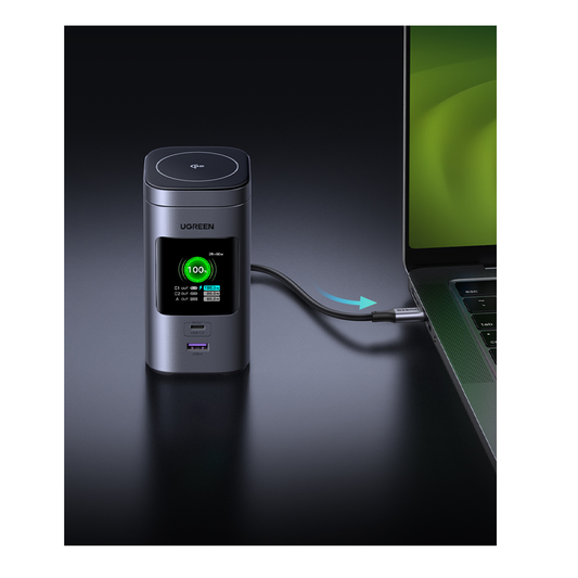 UGREEN 20000mAh 145W Fast Charging Qi2 15W Power Bank - Black\Gray