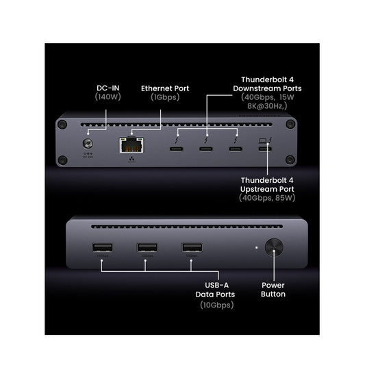 UGREEN 8-in-1 Thunderbolt 4 Docking Station UK - Black