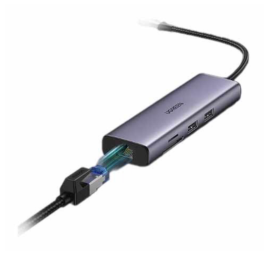 UGREEN USB-C Multifunction Adapter With Ethernet Interface  - Grey