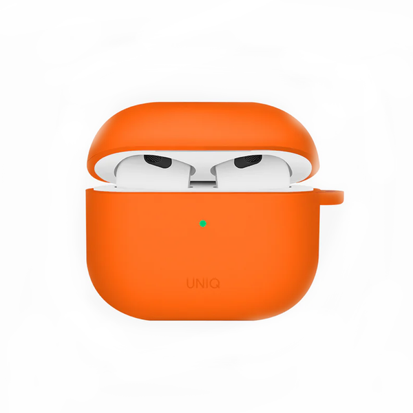 UNIQ NEXO ACTIVE HYBRID SILICONE AIRPODS 4TH GEN (2024) CASE WITH SPORTS EAR HOOKS - VOLT ORANGE EOL