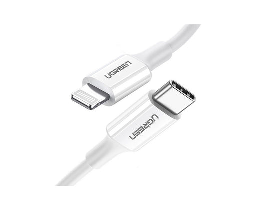 UGREEN USB-C to Lightning Cable M/M Nickel Plating ABS Shell 1.5m (White) US171