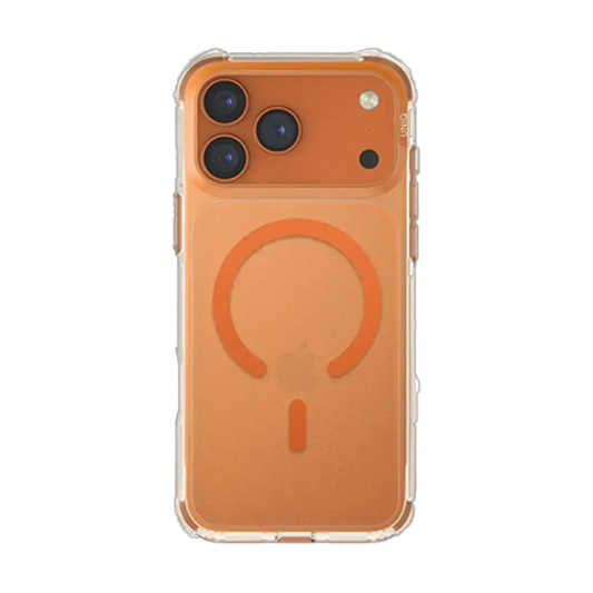 Uniq Hybrid LPX Classic MagSafe Case for iPhone 17 Pro Max - Frost Clear/Volt Orange
