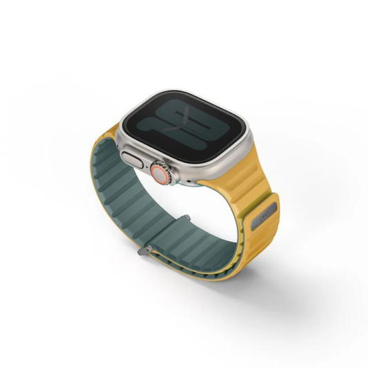 Uniq Revix Evo Reversible Strap For Apple Watch 49/45/44/42mm - Viridian Green / Burnt Yellow
