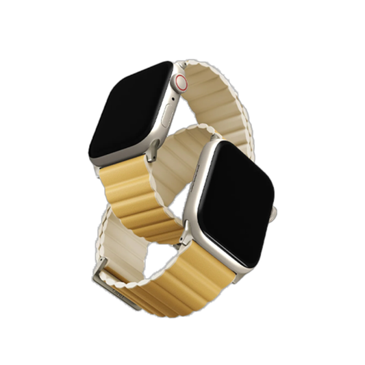 Uniq Revix Premium Edition Reverible Strap For Apple Watch 49/45/44/42mm - Canary Yellow / Ivory