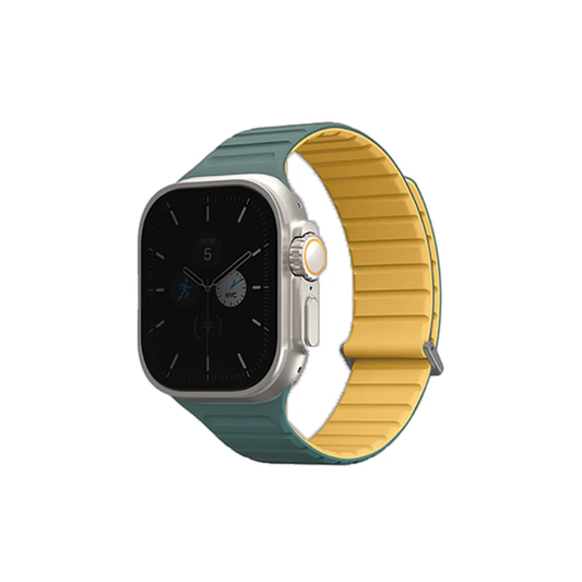 Uniq Revix Evo Reversible Strap For Apple Watch 49/45/44/42mm - Viridian Green / Burnt Yellow