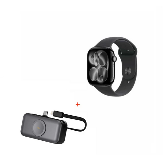 Apple Watch Series 11 GPS 46mm Jet Black Aluminium Case with Black Sport Band - M/L