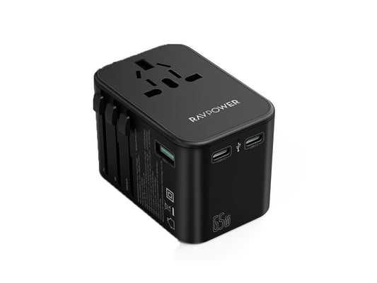 Ravpower - Pd Pioneer 65W - 3-Port Travel Charger - Black