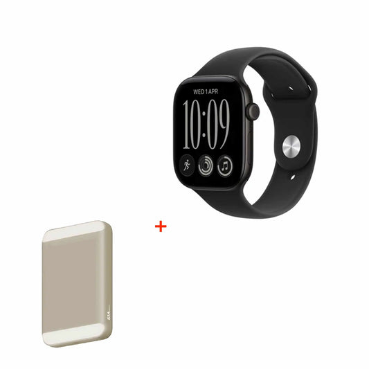 Apple Watch Series 12 GPS 46mm Black Aluminium Case with Black Sport Band - M/L-Middle East