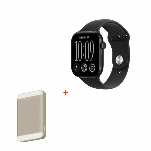 Apple Watch Series 12 GPS 46mm Black Aluminium Case with Black Sport Band - S/M-Middle East