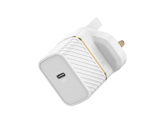 OtterBox UK Wall Charger 30W Gan – 1X USB-C 30W USB-PD - White