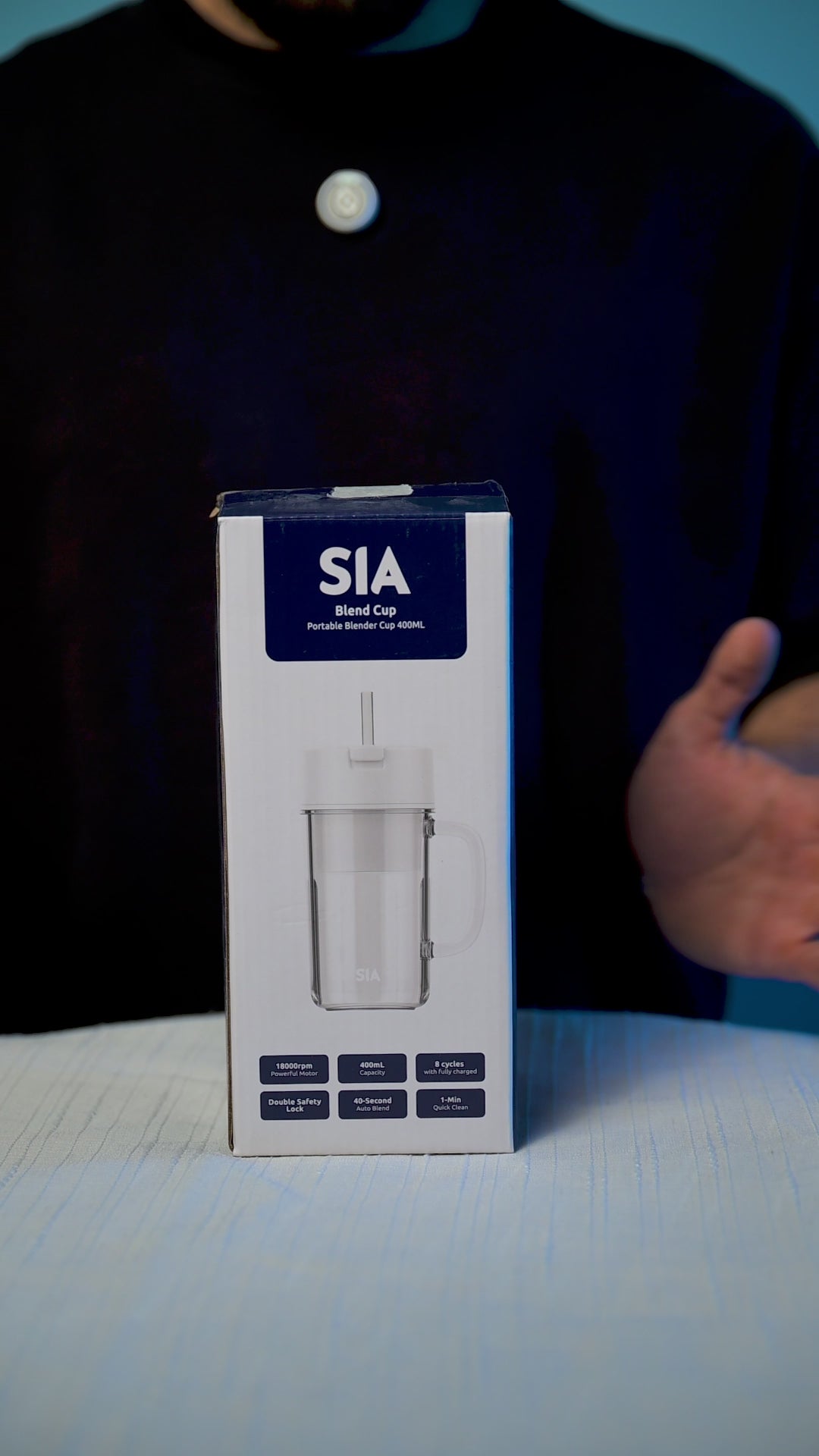 SIA Portable Blender CUP 400ml Rechargeable - White