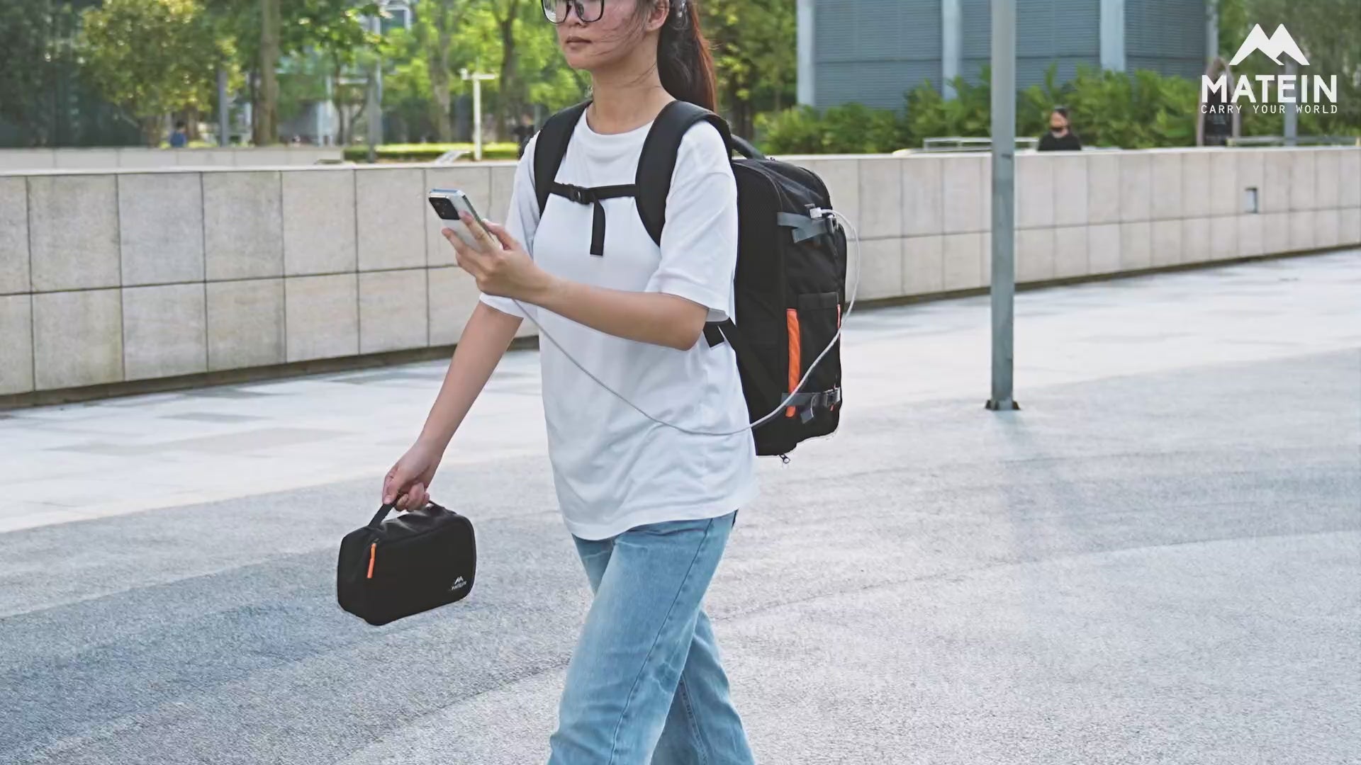 Matein Travel Laptop Backpack - Water Resistant Polyester - Black