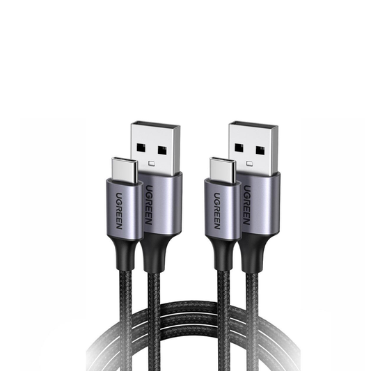 UGREEN USB-A 2.0 to USB-C Cable Nickel Plating Aluminum Braid 1.5m (Black)